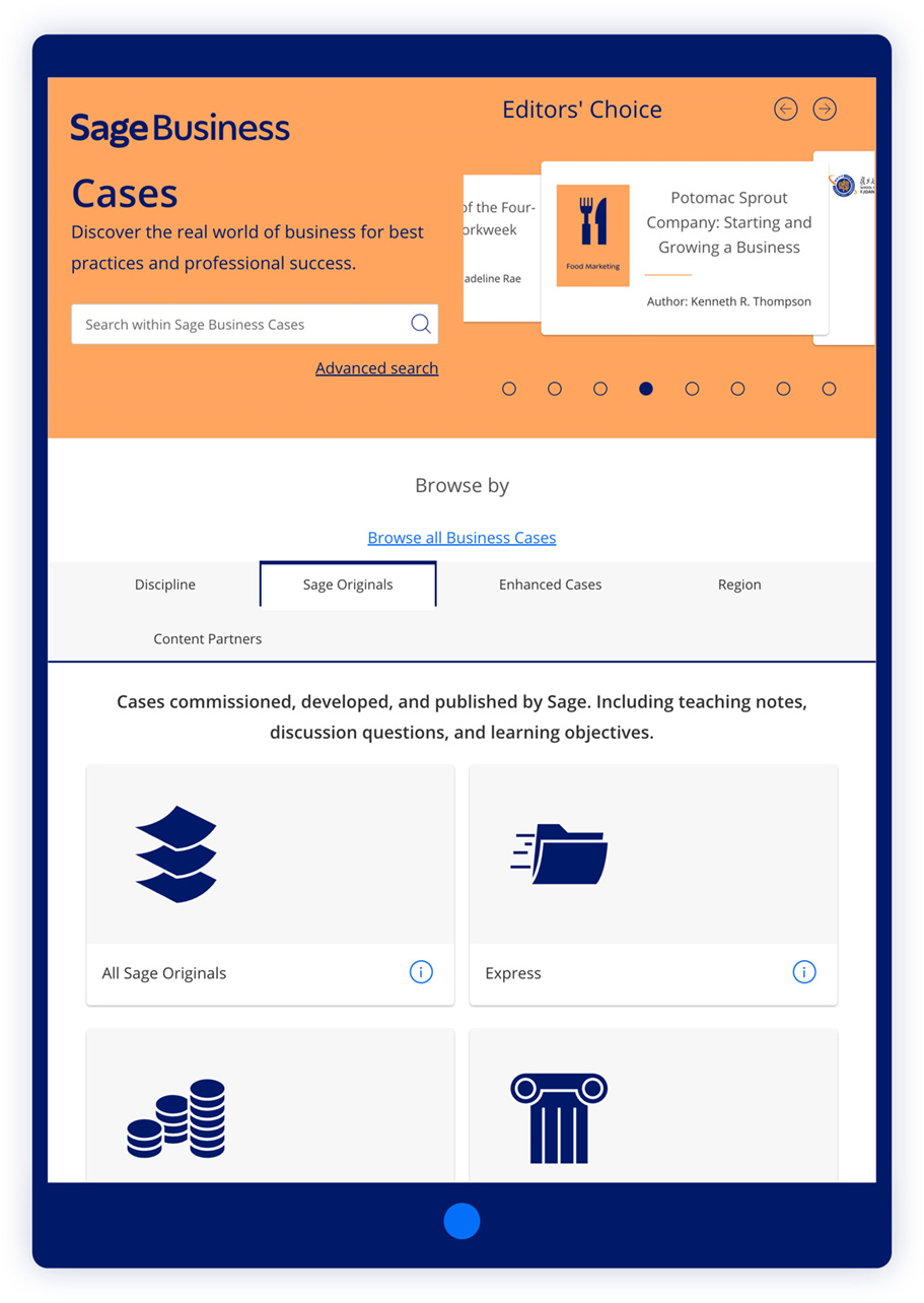 Business Cases Sage Learning Resources